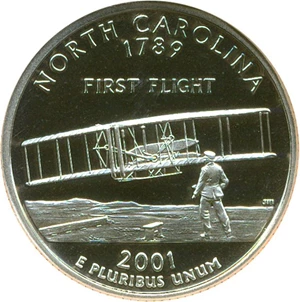 image for: 2001-S 25c North Carolina NGC Proof 70 UCameo
