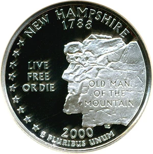 image for: 2000-S 25c New Hampshire-Silver NGC Proof 70 UCameo