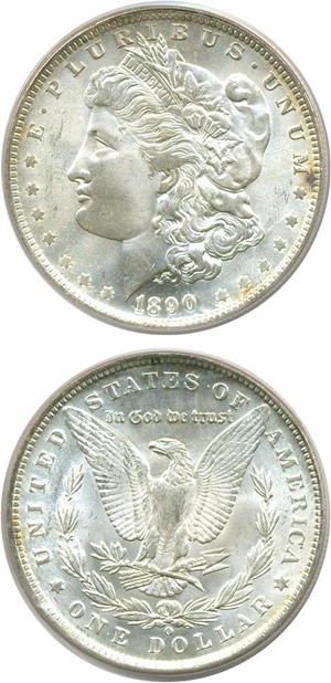 image for: Hot 50 VAM: 1890-O $1 PCGS MS65 (VAM 10 Comet Variety)