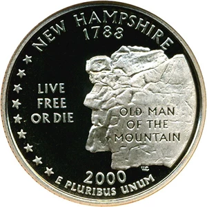 image for: 2000-S 25c New Hampshire NGC Proof 70 UCameo