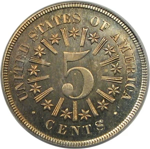 image for: 1866 5c Rays PCGS Proof 66