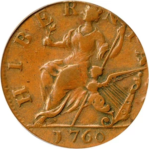 image for: 1760 1/2 P Voce Populi PCGS AU53