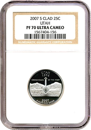 image for: 2007-S 25c Utah NGC Proof 70 UCameo