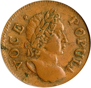 image for: 1760 1/2 P Voce Populi PCGS AU53