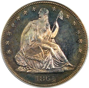 image for: 1864 50c PCGS Proof 64 *Color*