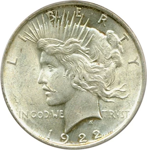 image for: Top 50 VAM: 1922 $1 PCGS MS62 (VAM 12A Moustache)