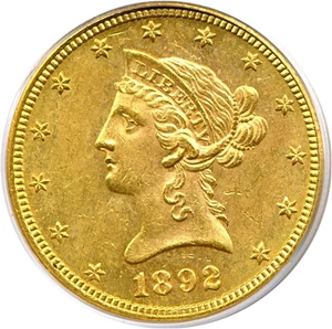 image for: 1892-S $10 PCGS MS62