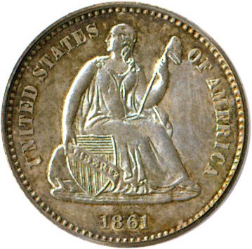 image for: 1861/0 H10c  PCGS MS64