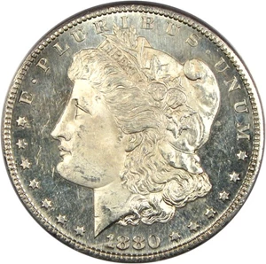 image for: Top 100 VAM: 1880-S $1 PCGS MS63 DMPL (VAM 10 8/7 Crossbar)