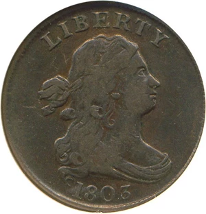 image for: 1803 1/2c NGC VF25 BN