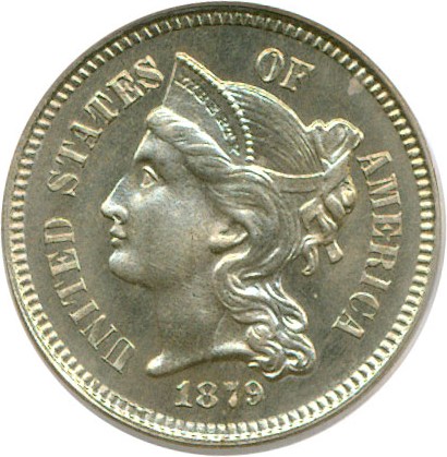 image for: 1879 3cN  PCGS Proof 65 OGH
