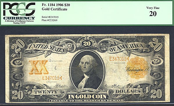 image for: Fr.1184 1906 $20  PCGS VF20  [E347015]