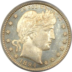 image for: 1894-S 25c PCGS/CAC MS64 OGH