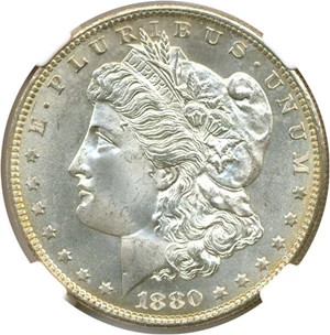 image for: Hot 50 VAM: 1880/9-S $1 PCGS MS65 (VAM-11 Medium S)