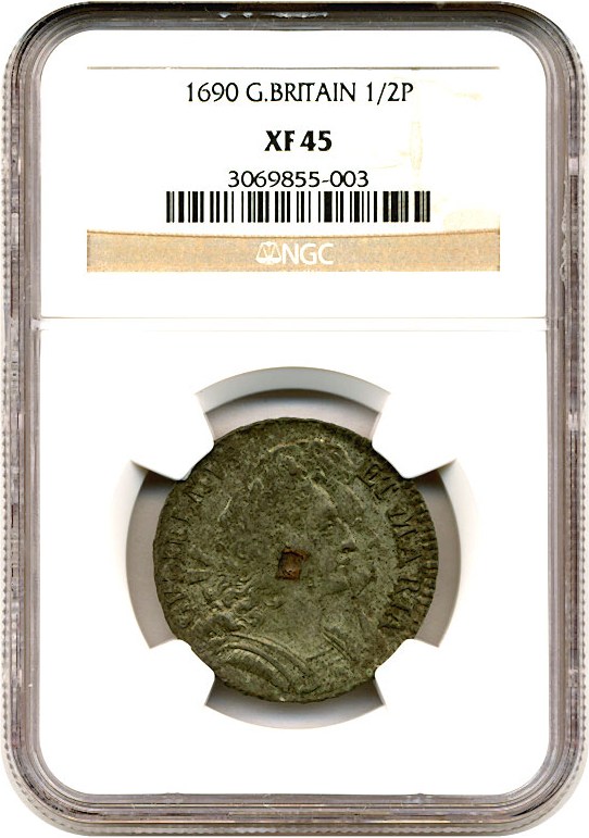 image for: Great Britain: 1690 1/2 D  NGC XF45