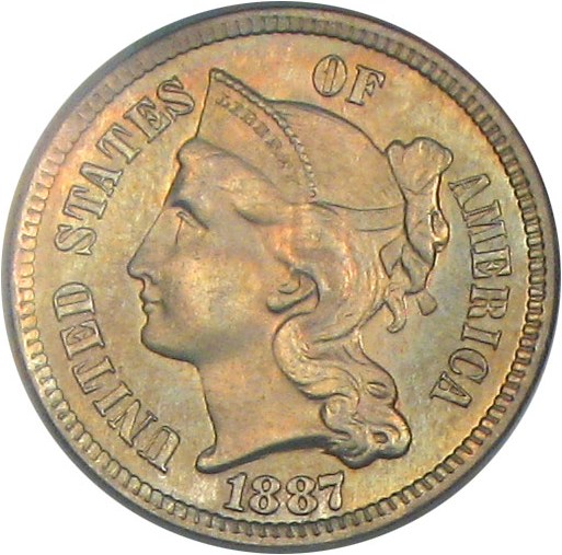 image for: 1887 3cN  PCGS Proof 65