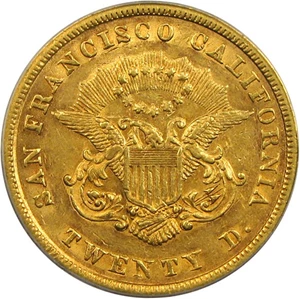 image for: Kellogg $20 1854 PCGS/CAC AU55