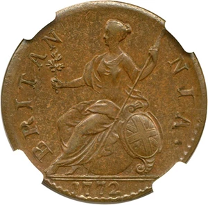 image for: Great Britain: 1772 1/2 D GEORIVS NGC MS62 BN