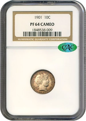 image for: 1901 10c NGC/CAC Proof 64 Cameo