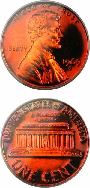 image for: 1969-S 1c ICG Proof 70 RD