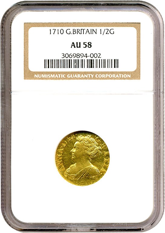 image for: Great Britain: 1710 1/2 G  NGC AU58