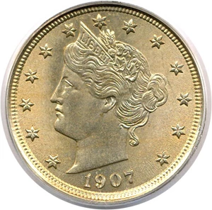 image for: 1907 5c PCGS/CAC MS65