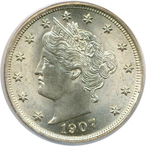 image for: 1907 5c PCGS MS63 OGH