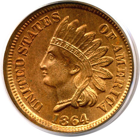 image for: 1864 1c Bronze PCGS/CAC MS66 RD