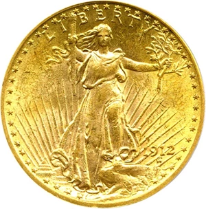 image for: 1912 $20 PCGS MS63