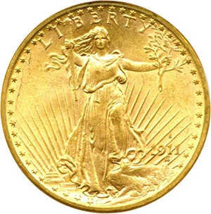 image for: 1911-S $20 PCGS MS64