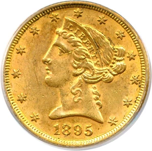 image for: 1895 $5 PCGS MS60 OGH