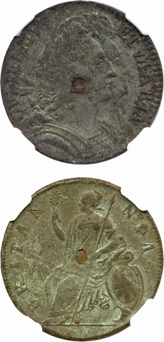 image for: Great Britain: 1690 1/2 D  NGC XF45