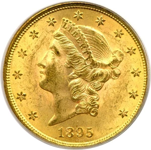 image for: 1895 $20 PCGS MS63 OGH