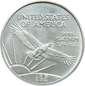 image for: 2004 $25 Platinum Eagle PCGS MS69 *Error - Minor Struck Thru Obv*
