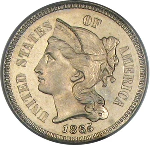 image for: 1865 3cN PCGS Proof 66 Cameo