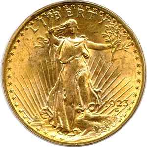 image for: 1923 $20 PCGS MS63 OGH