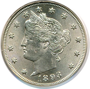 image for: 1893 5c PCGS MS64