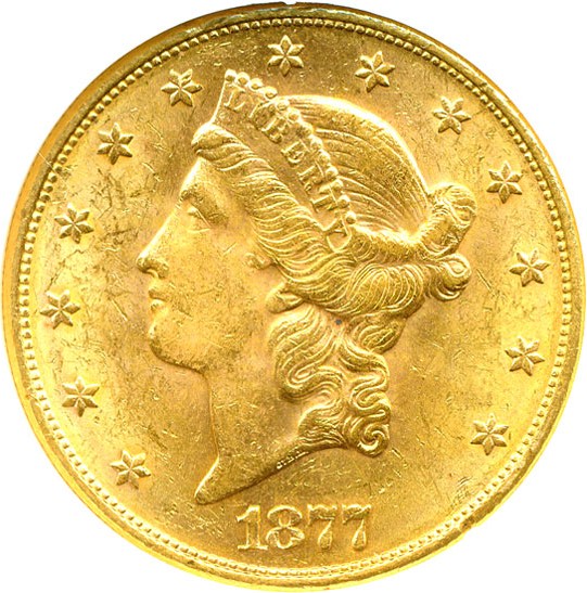 image for: 1877-S $20 DGS AU58