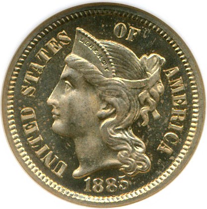 image for: 1885 3cN  NGC Proof 65
