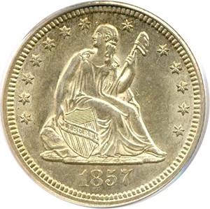 image for: 1857 25c PCGS MS63