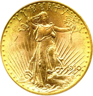 image for: 1910-D $20 PCGS/CAC MS65 OGH
