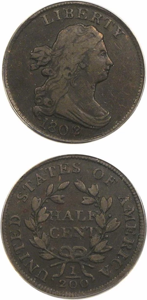 image for: 1802/0 1/2c (Reverse of 1802) PCGS/CAC VF25