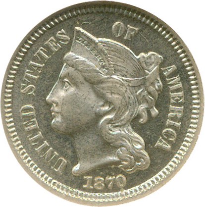 image for: 1870 3cN  NGC Proof 65