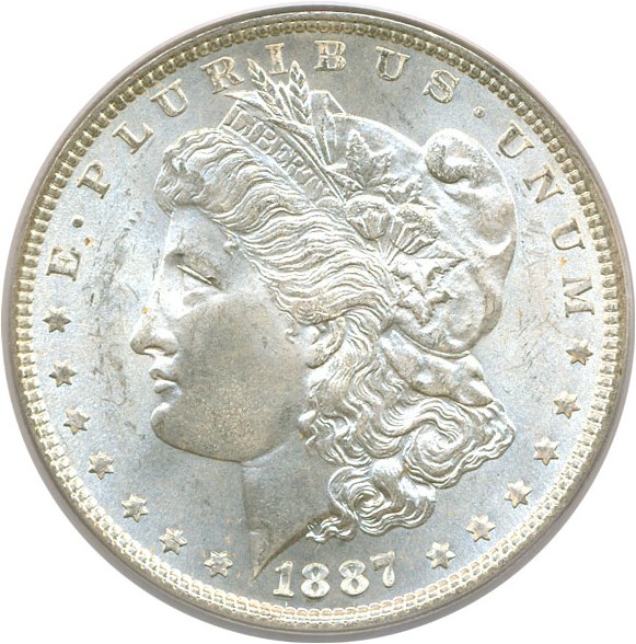 image for: Top 100 VAM: 1887 $1 PCGS MS65 (VAM 5  Doubled Date)