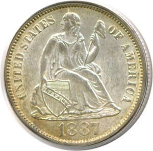 image for: 1887 10c PCGS MS64