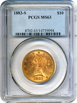 image for: 1883-S $10 PCGS MS63