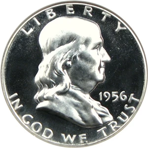 image for: 1956 50c Type 2 NGC Proof 67 Cameo
