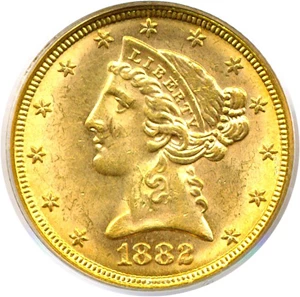 image for: 1882 $5 PCGS MS61
