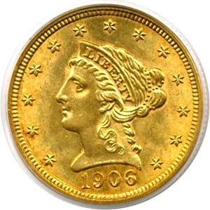 image for: 1906 $2 1/2 PCGS MS63 OGH