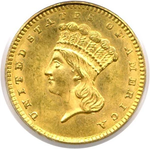 image for: 1861 G$1 PCGS MS64